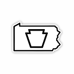 Pennsylvania Keystone Outline Sticker State Pride   Precision Cut Decal